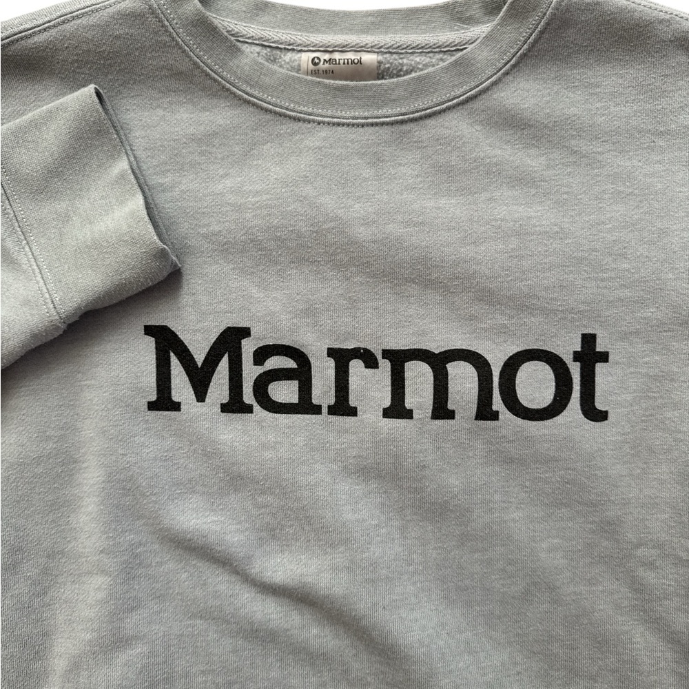 Marmot Gray‎ Spell Out Kids/Boys/Unisex Sweatshirt Size Large Outdoors Warm